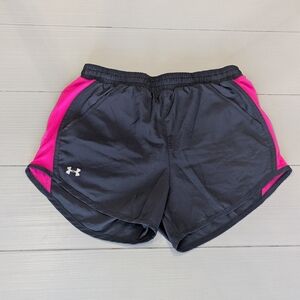 Under Armour UA Women's Fly By Black/Pink Pockets Running Shorts Size XSmall XS
